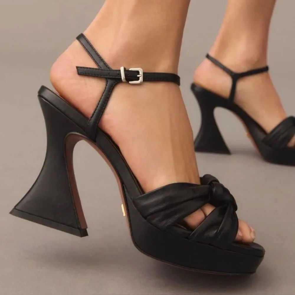 Vicenza Knotted Platform Heels in BLACK